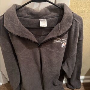 Gray Super Bowl XL Champions Fleece Jacket Pittsburgh Steelers